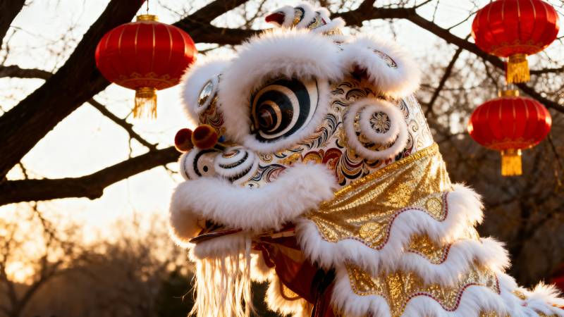 舞狮迎春庆佳节图片