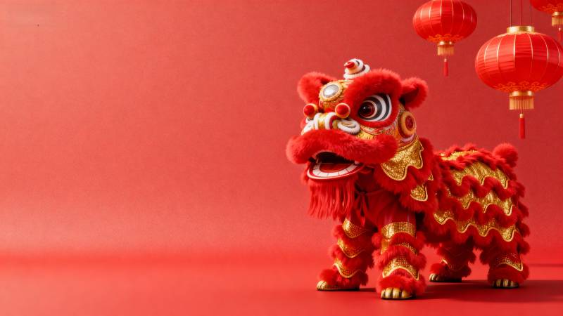 舞狮迎新春图片