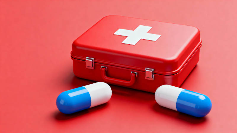 急救箱与药丸图片