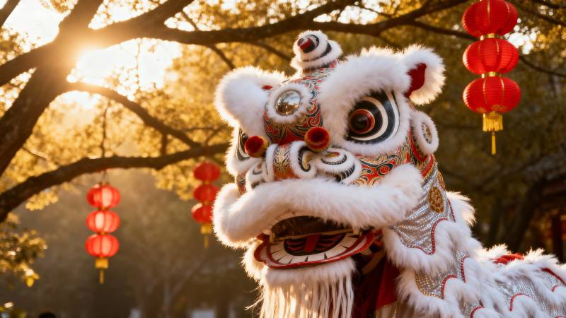 舞狮迎新春图片