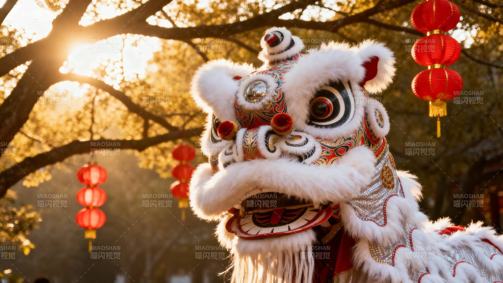 舞狮迎新春图片