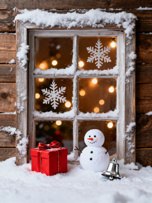 雪窗圣诞夜图片