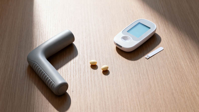 血糖仪与药片图片