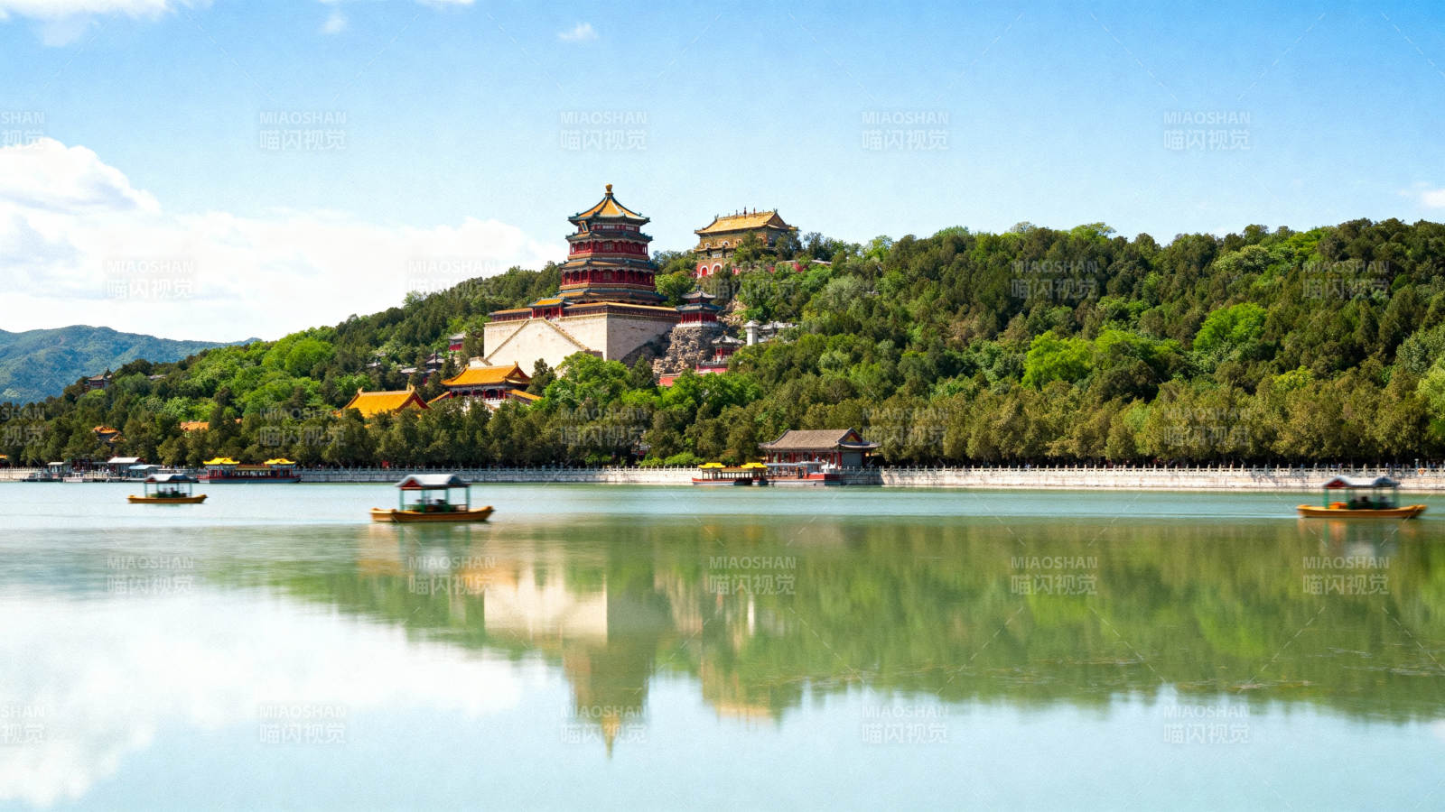 颐和园湖光山色图片