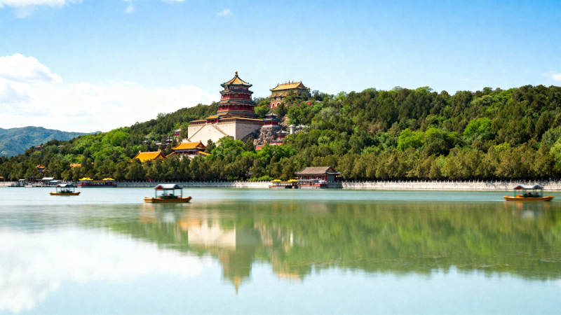 颐和园湖光山色图片