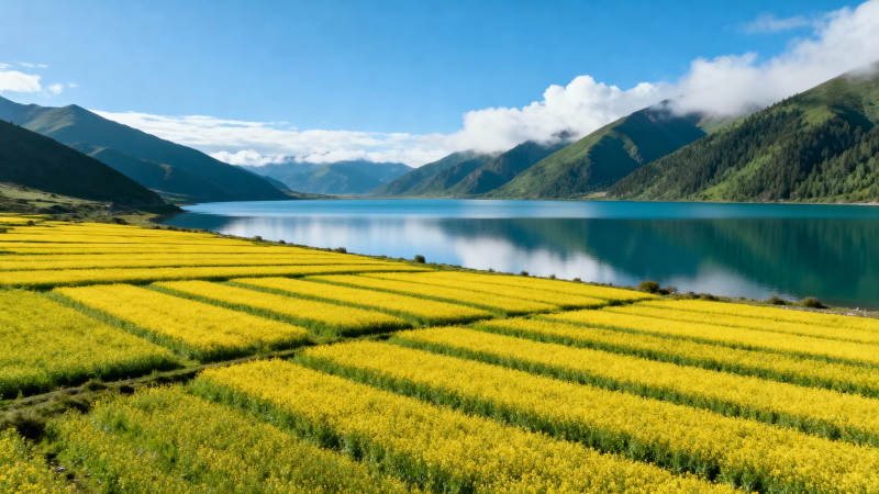 金田映湖山图片