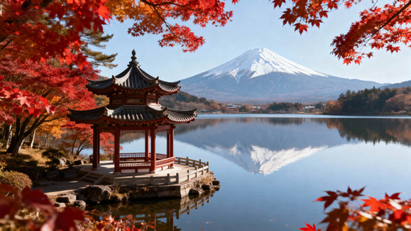 富士山秋景图片