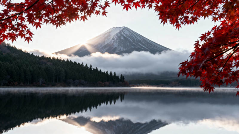 富士山秋景图片