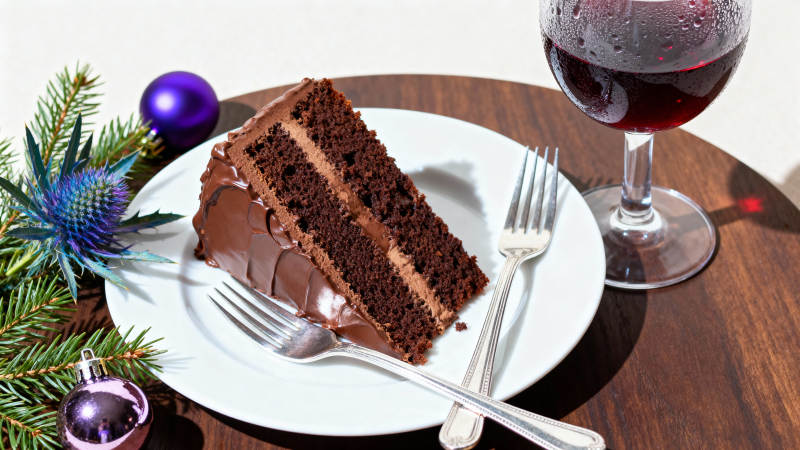 圣诞巧克力蛋糕图片