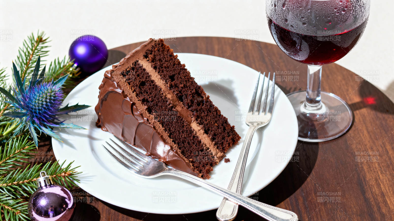 圣诞巧克力蛋糕图片