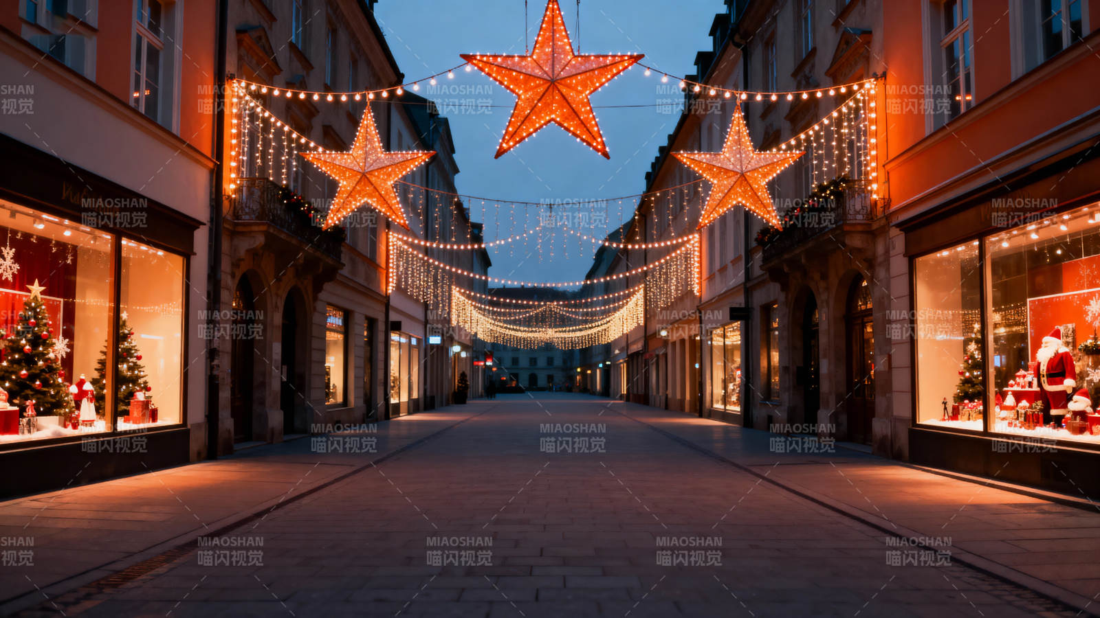 圣诞街景夜色璀璨图片