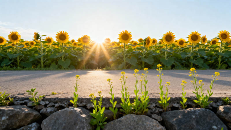 向日葵与晨光图片