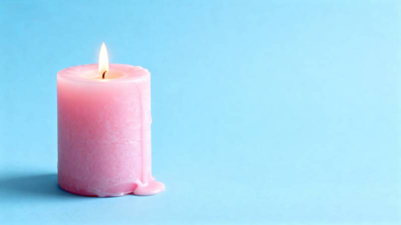 粉色蜡烛静燃图片