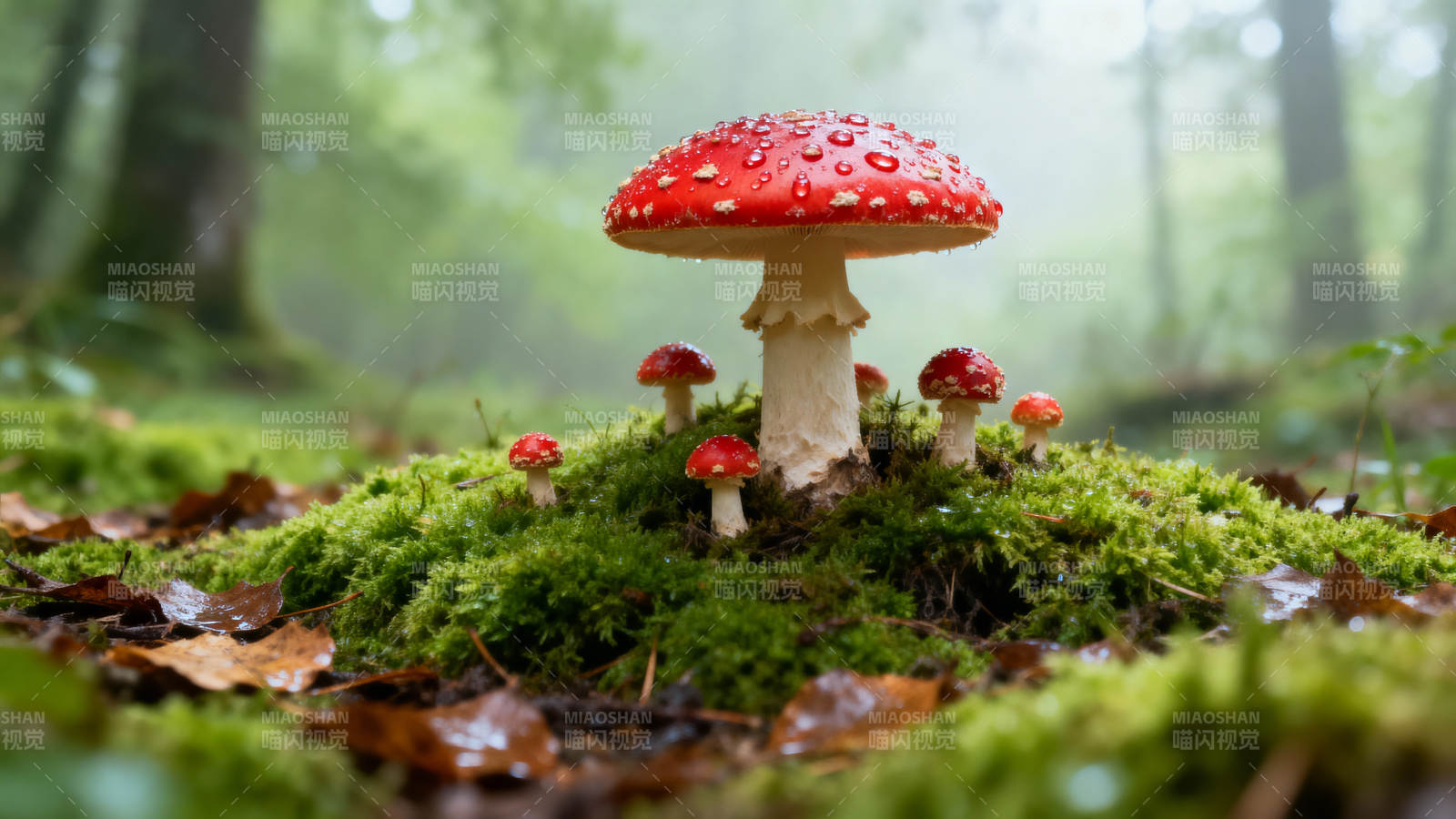 森林中的红菇图片