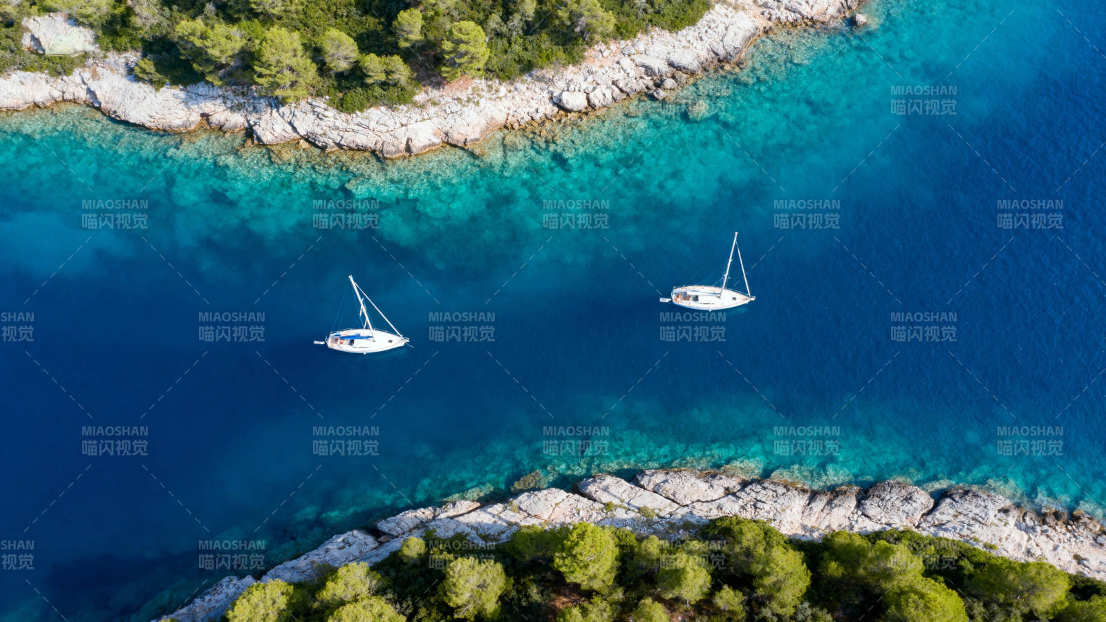 碧海双帆静泊图片