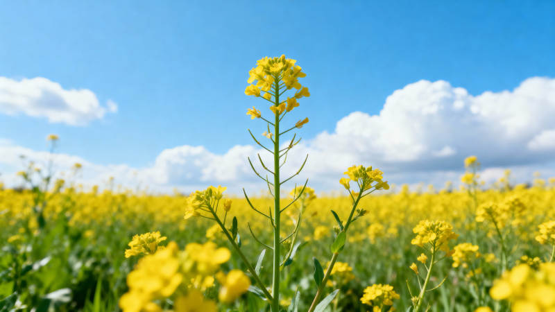 油菜花海蓝天白云图片