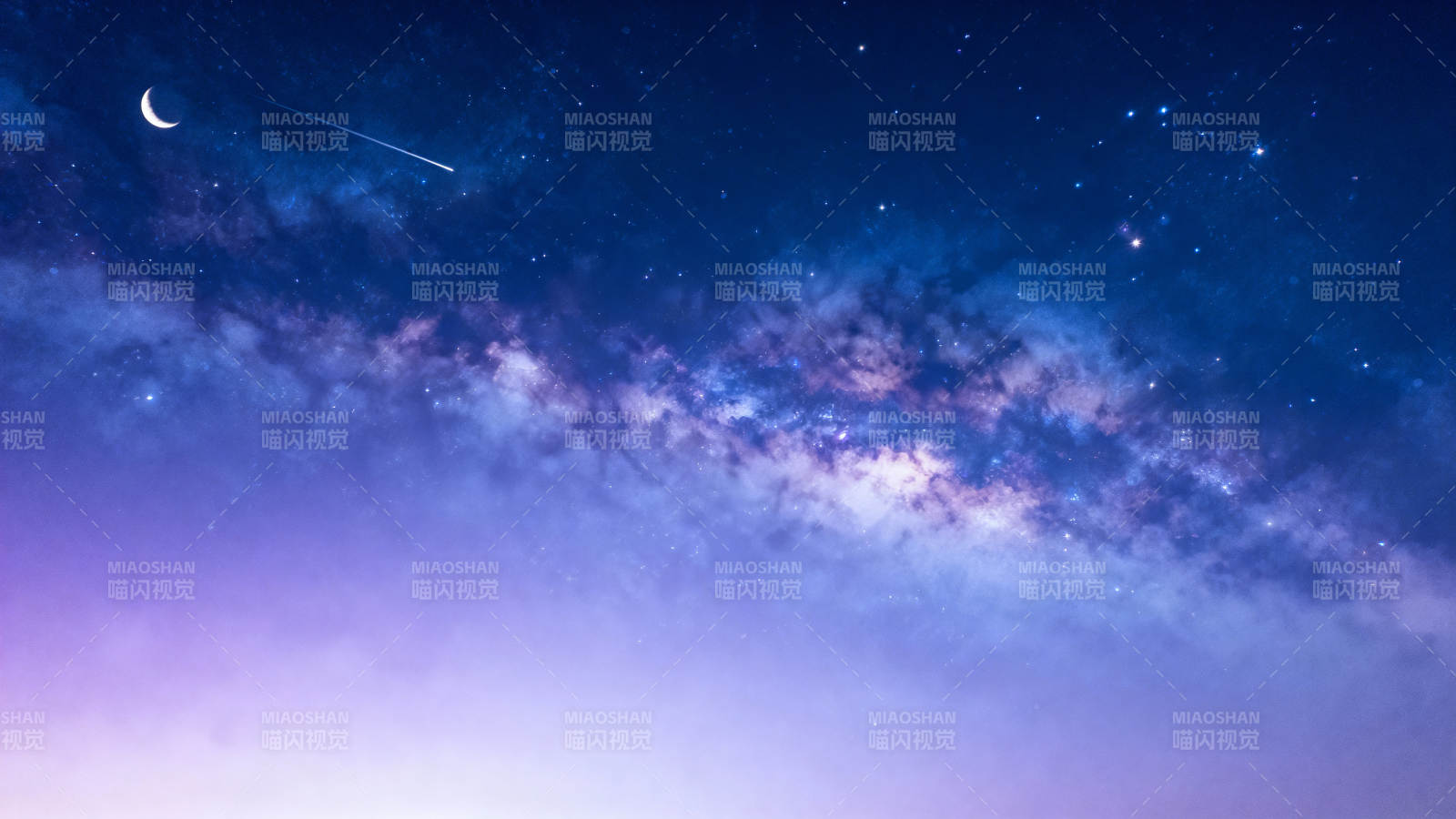 星河夜空月影图片