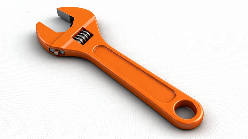 橙色扳手工具图片