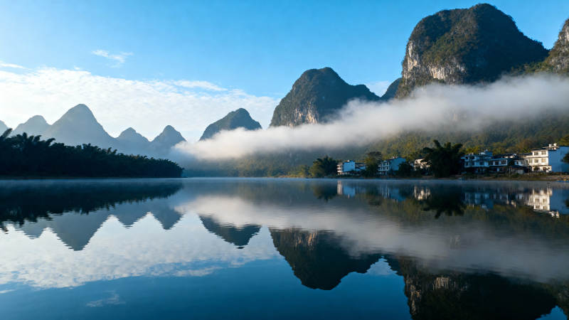 山水倒影如画图片