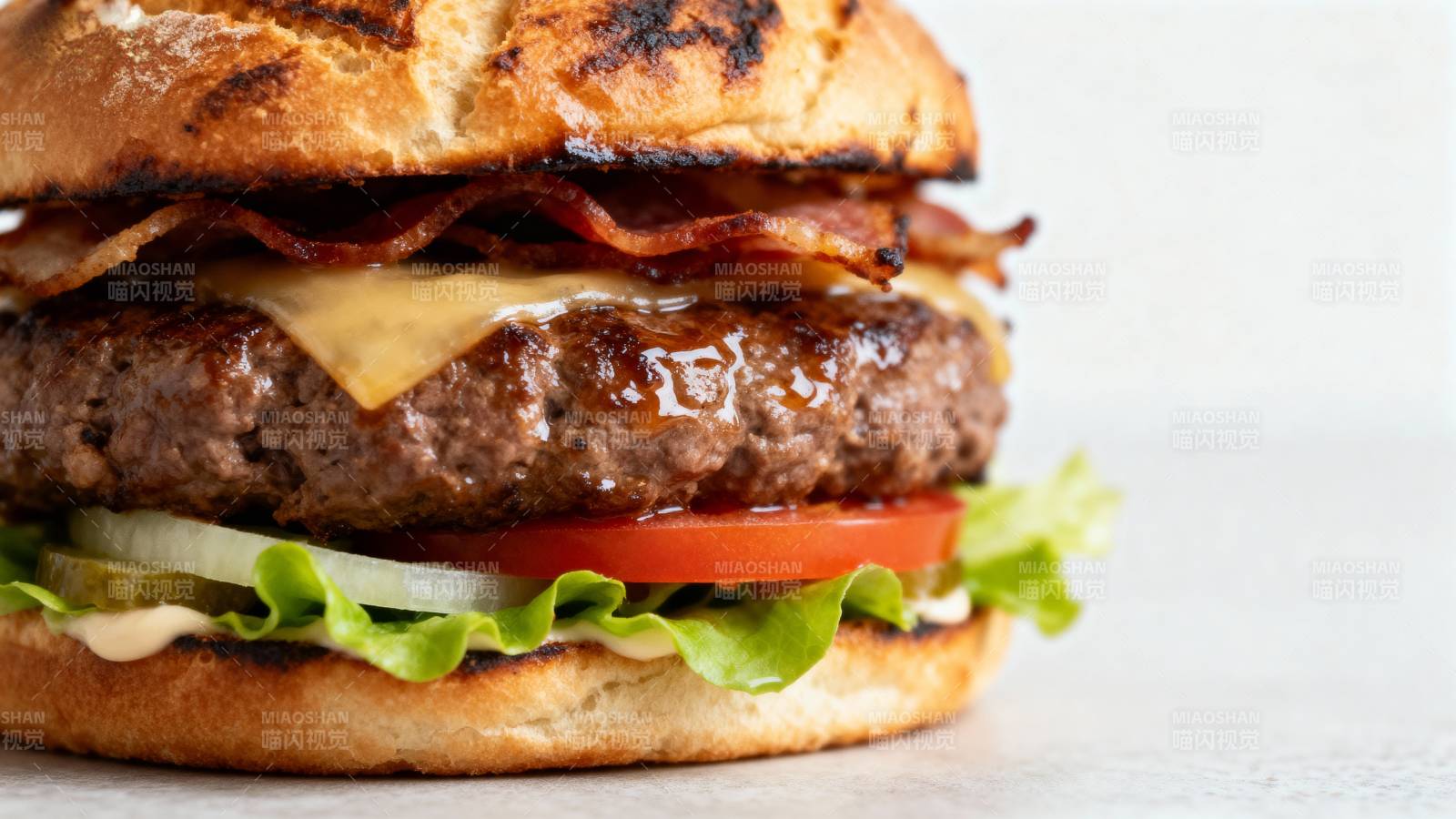 美味汉堡特写图片