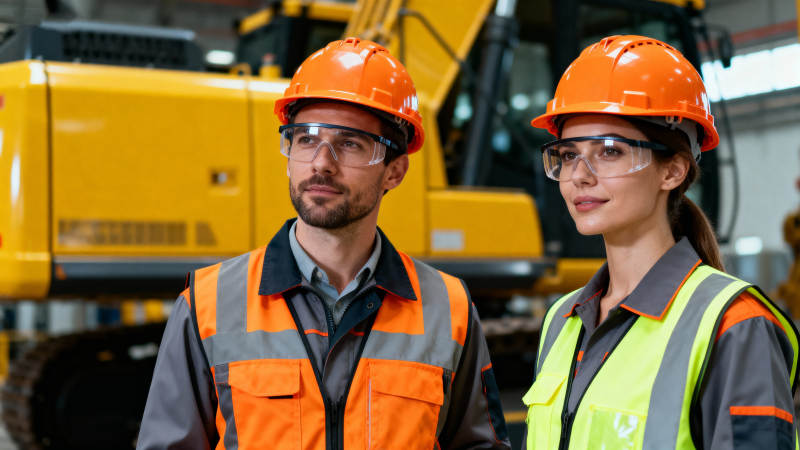 工地上的男女工人图片