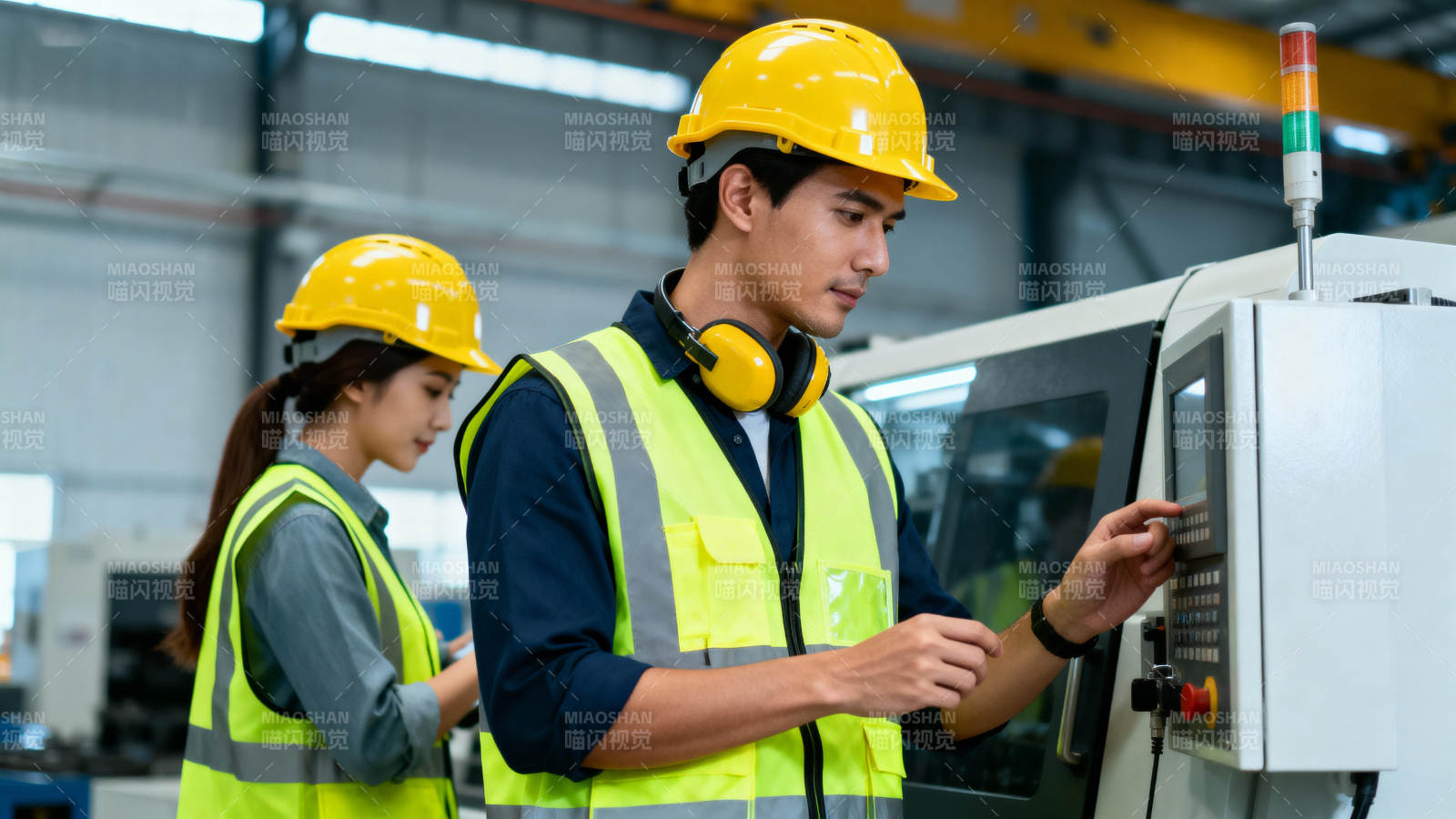 工厂工人操作设备图片