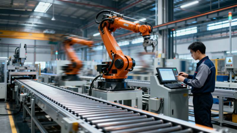 智能工厂机器人作业图片