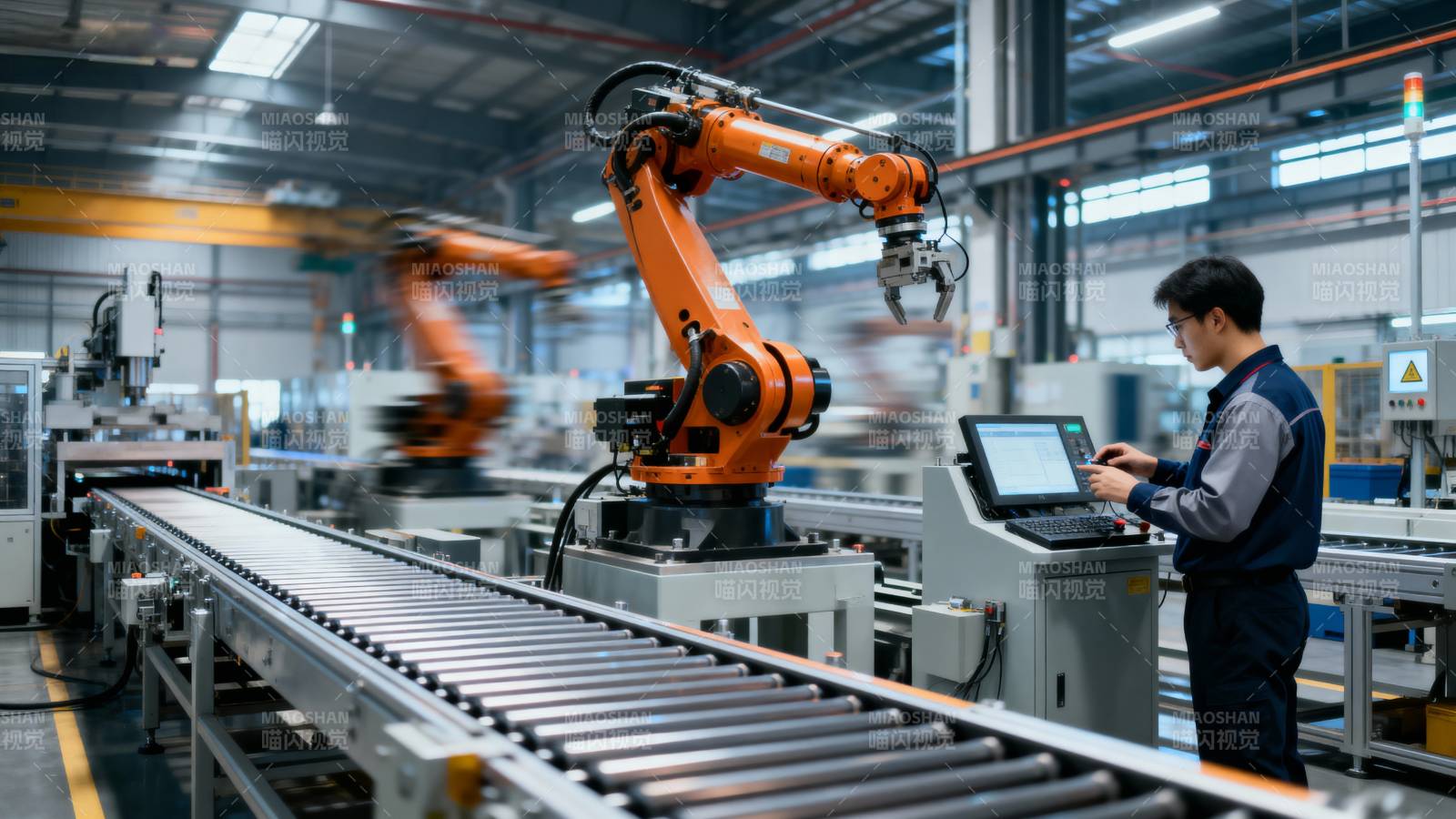 智能工厂机器人作业图片