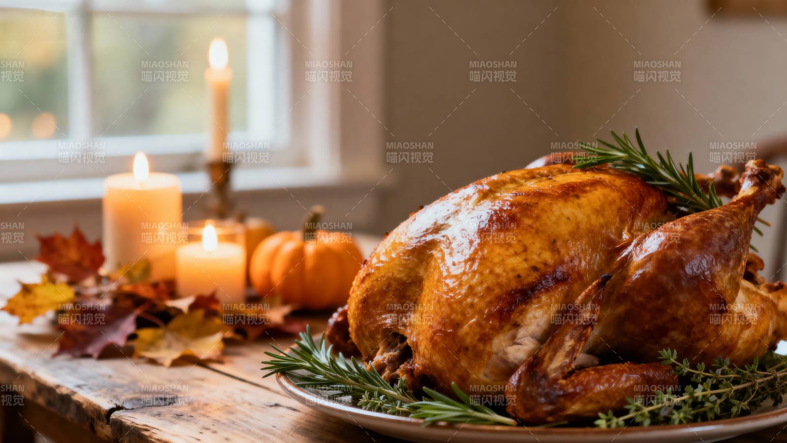 感恩节烤火鸡图片