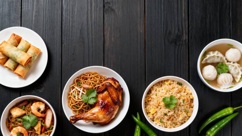 美味中式佳肴拼盘图片