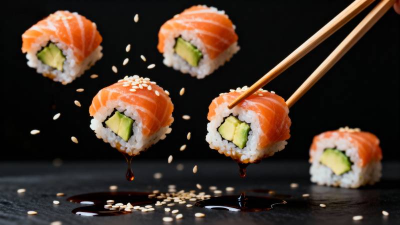 飞舞的寿司图片