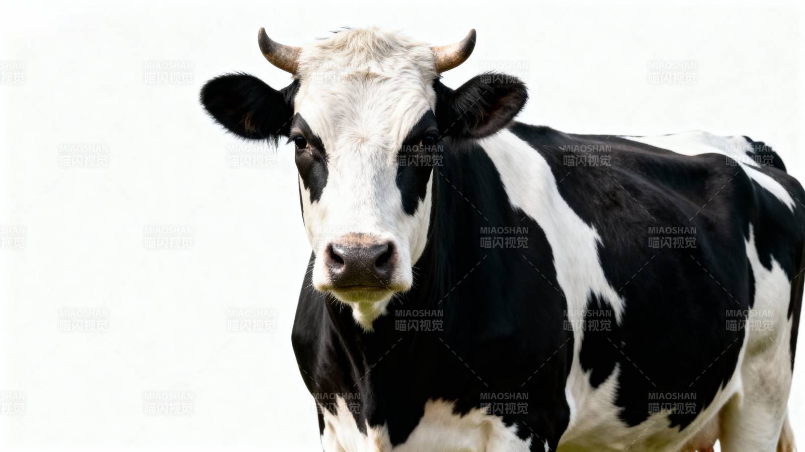 黑白奶牛特写图片