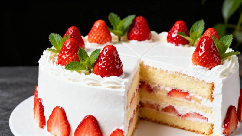 草莓奶油蛋糕图片