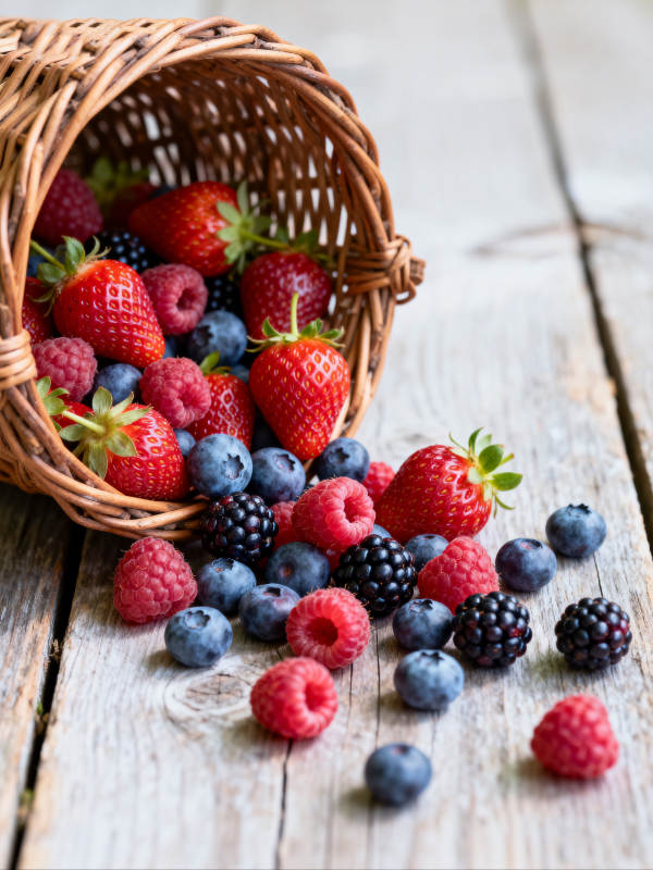 浆果溢出篮子图片