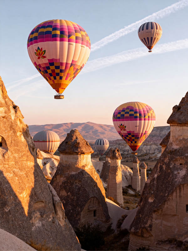 热气球翱翔奇岩间图片