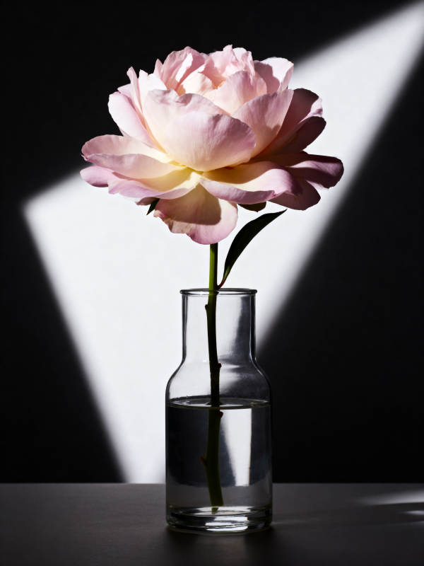 光影中的粉玫瑰图片