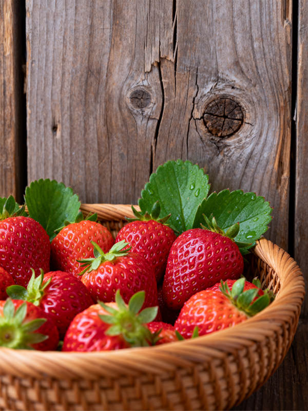 鲜红草莓满篮香图片