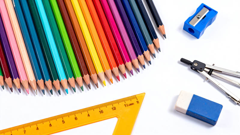 彩色铅笔文具套装图片