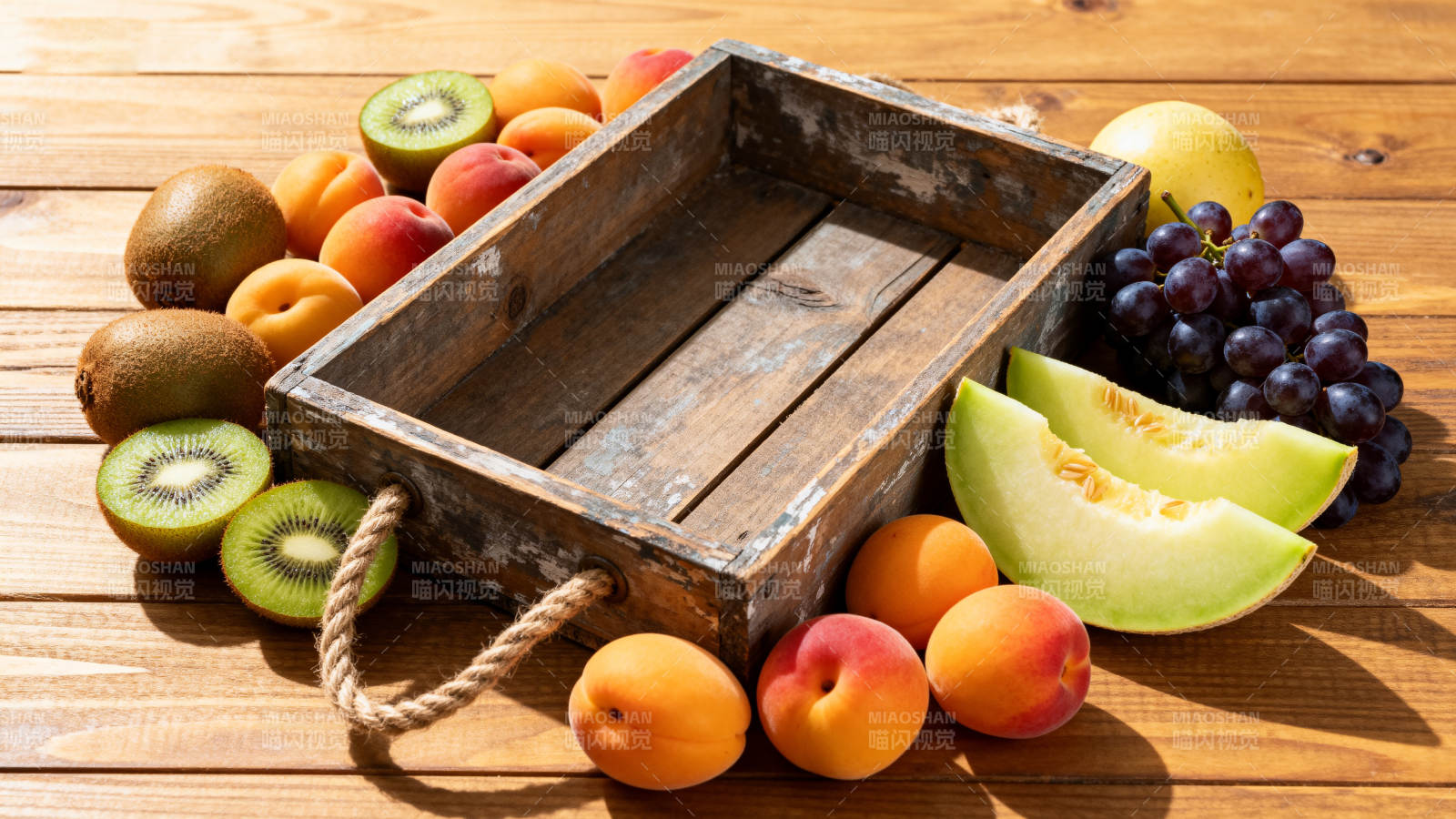 水果与木箱图片
