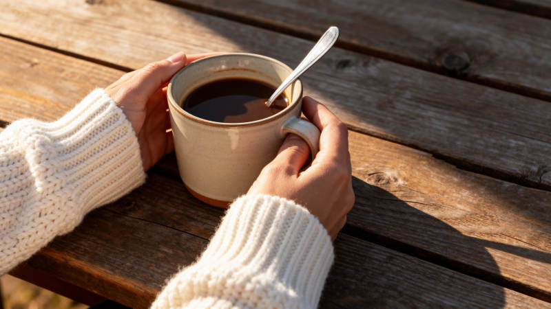 冬日暖阳咖啡时光图片