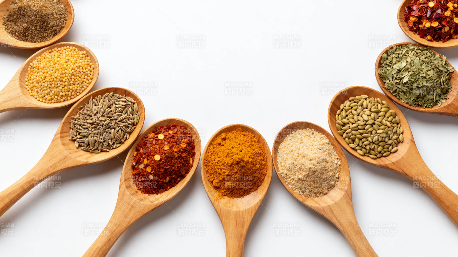 香料木勺排列图图片