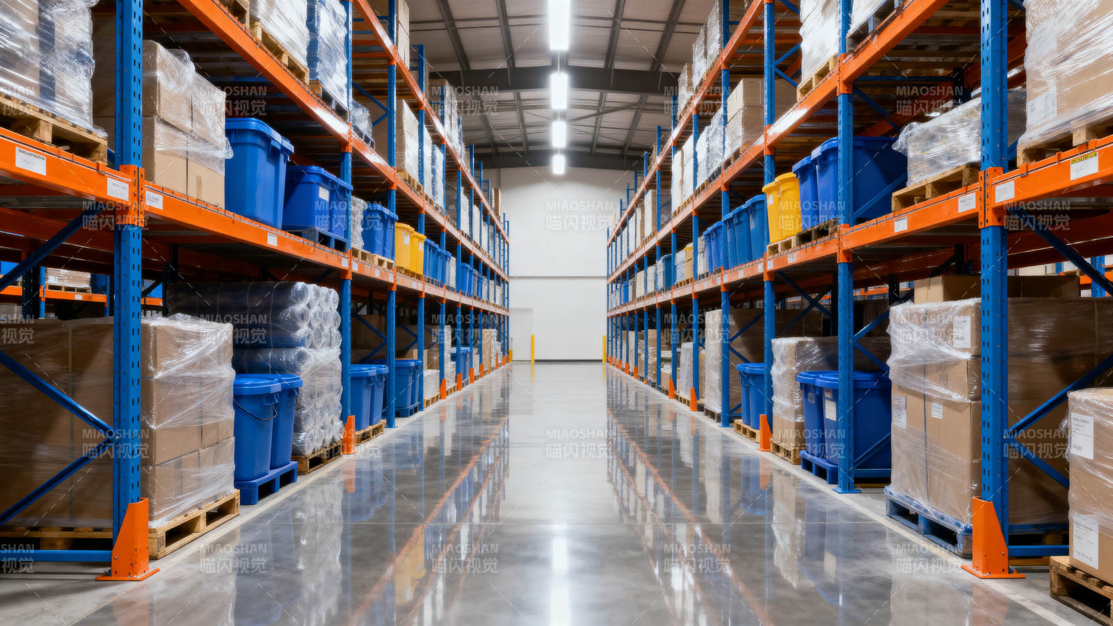 整洁有序的仓库通道图片