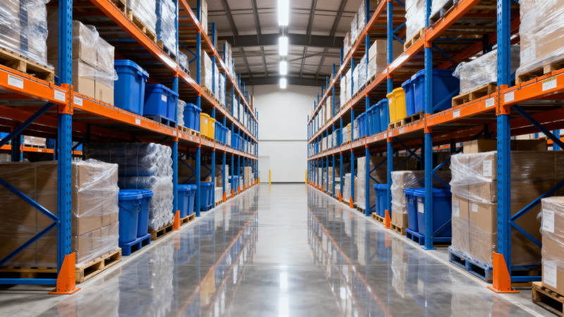 整洁有序的仓库通道图片