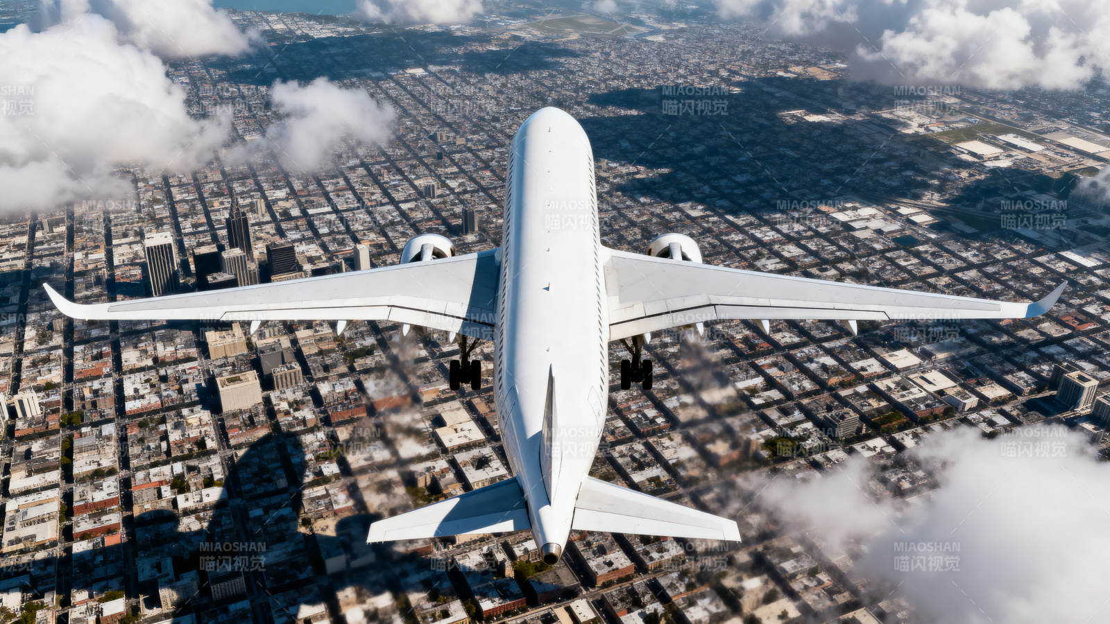 高空俯瞰城市航拍图片
