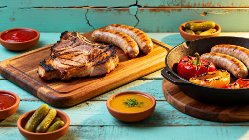 美味烤肉拼盘图片