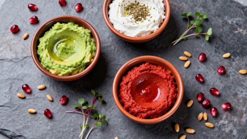 三色蘸酱拼盘图片