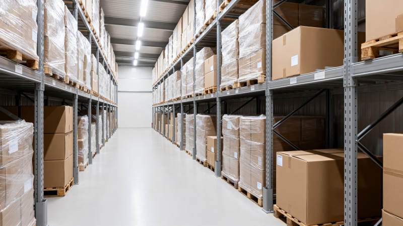 整洁的仓库货架图片