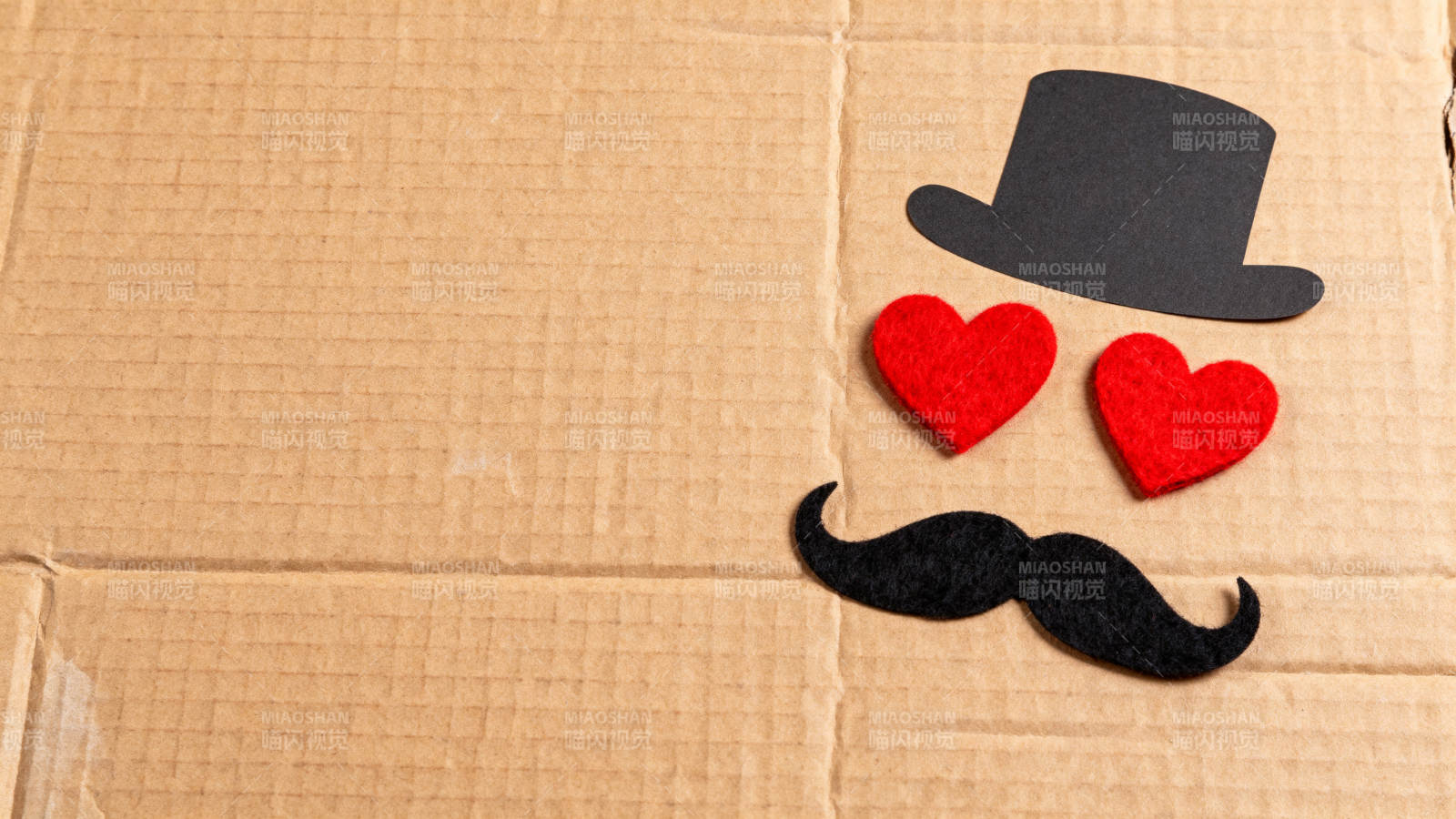 爱心眼戴礼帽胡须图片