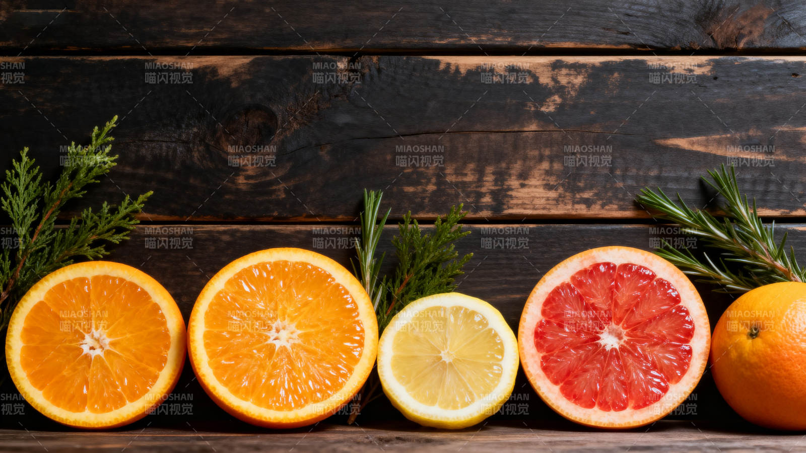 柑橘类水果拼盘图片