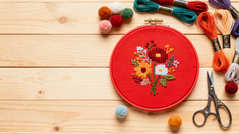刺绣花环手工制作图片